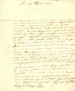 Documento originale, autentico 1828 GRAZ AUSTRIA Reggimento di Angelo TOGNOLI parte per Grandi Manovre WAISTALD 1