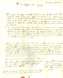 Documento originale, autentico 1827 GRAZ AUSTRIA Soldato Angelo TOGNOLI punito con cinquanta bastonate Lettera 1