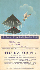 Materiale pubblicitario d’epoca 1937 MILANO Laboratori farmaceutici MALIZIA Farmaco TIO NAIODINE Illustrato 1