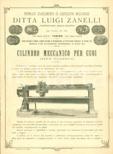 Materiale pubblicitario d’epoca 1910 TORINO Ditta Luigi ZANELLI Stabilimento costruzioni meccaniche ILLUSTRATO 1