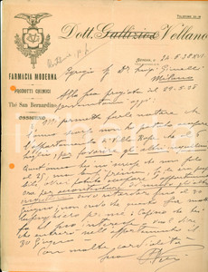 Documento originale, autentico 1938 GENOVA Farmacia Moderna GALLIZIO & VELLANO non riesce a usare appartamento 1