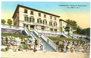 Cartolina originale da collezione 1933 TORRIGLIA GE Il Palazzo Municipale Cartolina postale FP VG 1