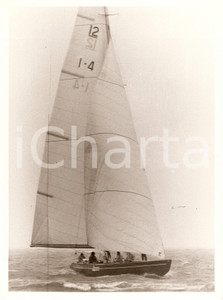 Fotografia d epoca originale 1983 NEWPORT USA Louis Vuitton Cup AZZURRA I4 durante regata SAILING Foto 1
