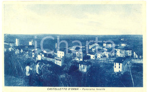 Cartolina originale da collezione 1938 CASTELLETTO D ORBA AL Panorama di Levante Cartolina ANIMATA FP VG 1