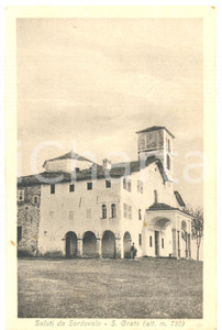 Cartolina originale da collezione 1919 SORDEVOLO BI Chiesa della frazione SAN GRATO Cartolina ANIMATA FP VG 1