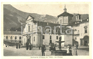 Cartolina originale da collezione 1937 BIELLA Chiesa del SANTUARIO d OROPA Cartolina postale ANIMATA FP VG 1