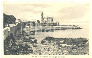 Cartolina originale da collezione 1937 TRANI BT Cattedrale SAN NICOLA PELLEGRINO sul mare Cartolina FP VG 1
