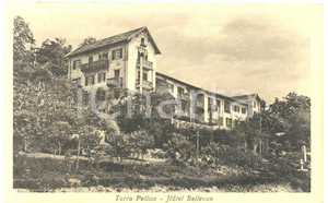Cartolina originale da collezione 1920 ca TORRE PELLICE TO Hotel BELLEVUE Cartolina postale FP NV 1