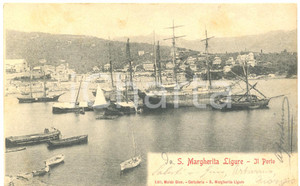 Cartolina originale da collezione 1903 SANTA MARGHERITA LIGURE GE Vascelli al porto Cartolina FP VG 1