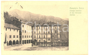 Cartolina originale da collezione 1914 CAMPIGLIA CERVO BI Collegio Convitto SAN GIOVANNI BATTISTA ANIMATA FP VG 1
