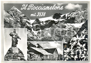 Cartolina originale da collezione 1960 ROCCIAMELONE TO Vedutine MADONNINA e Rifugio Cartolina postale FG VG 1
