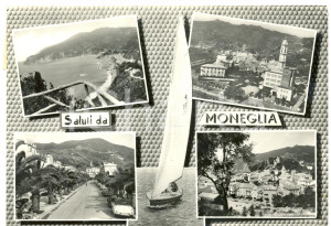 Cartolina originale da collezione 1966 MONEGLIA GE Vedutine panoramiche Cartolina FG VG ANIMATA 1