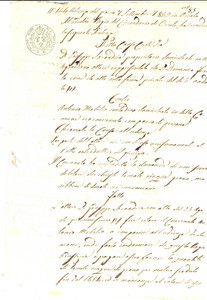 Documento originale, autentico 1859 MONTEGIORDANO CS Giuseppe SARANDRIA vs debitore Antonio MOBILIO 1