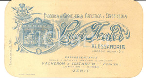 Cartolina originale da collezione 1913 ALESSANDRIA Luigi IVALDI Gioielleria artistica Cartoncino pubblicitario 1
