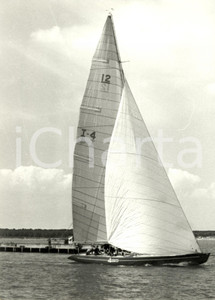 Fotografia d epoca originale 1983 SAILING REGATTA Collaudo Vela AZZURRA I4 molo imbarcazione Fotografia 1 1