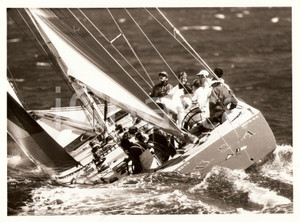 Fotografia d epoca originale 1987 FREMANTLE Louis Vuitton Cup US55 STARS AND STRIPES Equipaggio REGATTA 1