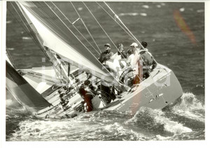 Fotografia d epoca originale 1987 FREMANTLE Louis Vuitton Cup US55 STARS AND STRIPES Virata REGATTA 30x24 1