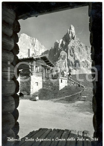 Cartolina originale da collezione 1966 CIMON DELLA PALA TN Baita SEGANTINI con LAMBRETTA Cartolina FG VG ANIMATA 1