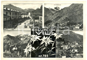Cartolina originale da collezione 1956 VIU  TO Vedutine con CAPPELLA DEL CASTELLO Cartolina FG VG ANIMATA 1
