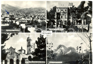 Cartolina originale da collezione 1957 TERAMO Vedutine con CASTELLO DELLA MONICA Cartolina FG VG 1