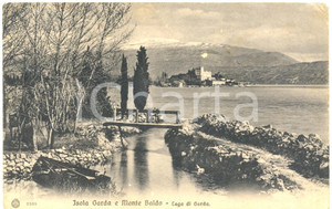 Cartolina originale da collezione 1916 ISOLA DEL GARDA BS Lago con Monte BALDO Cartolina postale FP VG 1