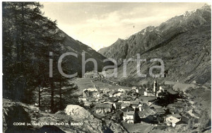 Cartolina originale da collezione 1958 COGNE AO Panorama con MONTE BIANCO Cartolina postale FP VG 1