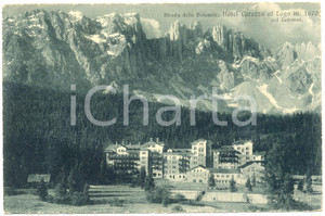 Cartolina originale da collezione 1925 NOVA LEVANTE BZ Hotel CAREZZA AL LAGO con il LATEMAR Cartolina FP VG 1