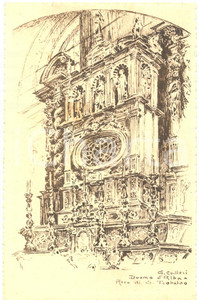 Cartolina originale da collezione 1928 ALBA CN DUOMO Arca di SAN TEOBALDO illustratore G.CALLERI Cartolina FP VG 1