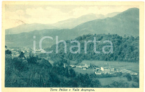 Cartolina originale da collezione 1939 TORRE PELLICE TO Vista della VALLE ANGROGNA Cartolina postale FP VG 1