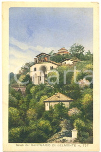 Cartolina originale da collezione 1931 VALPERGA TO Veduta del Santuario di BELMONTE Cartolina postale FP VG 1