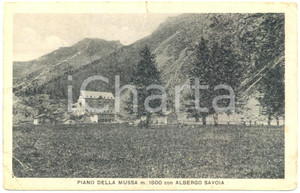 Cartolina originale da collezione 1933 BALME TO Panorama del PIANO DELLA MUSSA con albergo SAVOIA  FP VG 1
