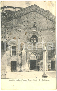 Cartolina originale da collezione 1920 ca GATTINARA VC Facciata della chiesa parrocchiale Cartolina DANNEGGIATA 1