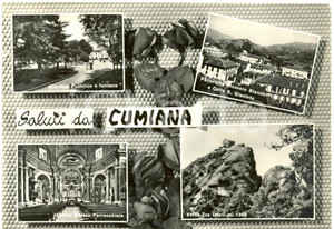 Cartolina originale da collezione 1965 CUMIANA TO Vedutine con ricovero BIANCHI Cartolina DANNEGGIATA 1