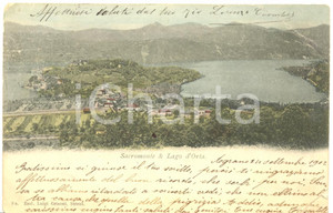 Cartolina originale da collezione 1902 ORTA SAN GIULIO NO Veduta del SACRO MONTE con lago D ORTA Cartolina FP VG 1