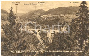 Cartolina originale da collezione 1944 ALTIPIANO DEI SETTE COMUNI VI Veduta ponte sulla VAL DI FASSA  Cartolina 1