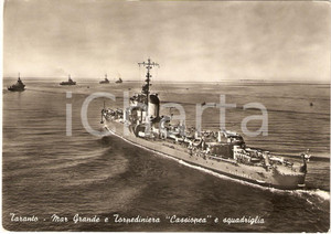 Cartolina originale da collezione 1940 ca TARANTO Torpediniera CASSIOPEA e squadriglia MARINA MILITARE Cartolina 1