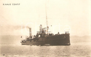 Cartolina originale da collezione 1920 ca MARINA MILITARE Regia nave COATIT Esploratore Torpediniere Cartolina FP 1