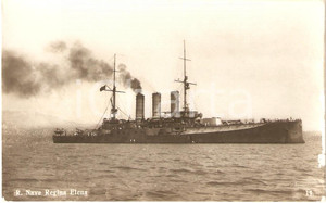 Cartolina originale da collezione 1920 ca MARINA MILITARE Regia nave REGINA ELENA Corazzata Cartolina FP NV 1
