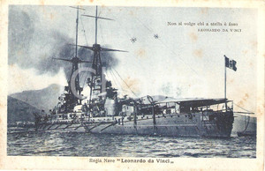Cartolina originale da collezione 1920 ca MARINA MILITARE Regia nave Leonardo DA VINCI Corazzata Cartolina FP NV 1