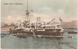 Cartolina originale da collezione 1920 ca MARINA MILITARE Regia nave Francesco MOROSINI Corazzata Cartolina FP NV 1