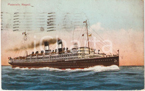 Cartolina originale da collezione 1923 MARINA MERCANTILE Piroscafo NAPOLI Illustrata Cartolina FP VG 1