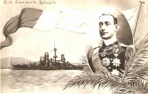 Cartolina originale da collezione 1920 ca MARINA MILITARE Regia Nave EMANUELE FILIBERTO Incrociatore Cartolina FP 1