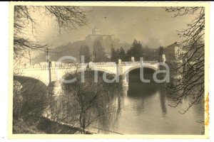 Fotografia d epoca originale 1925 TORINO Monte dei Cappuccini visto dal ponte UMBERTO I Fotografia seriale 1