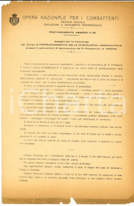Documento originale, autentico 1923 ONC POLITECNICO DI TORINO Corso costruzioni aeronautiche a ingegneri reduci 1