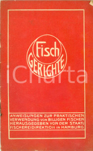 Libro, pubblicazione d epoca 1927 HAMBURG D Fischgerichte Rezepte See und Flussfische 1