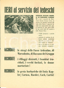 Materiale pubblicitario d’epoca 1951 PROPAGANDA POLITICA Alcide DE GASPERI vuole ritorno Fascismo ILLUSTRATO 1