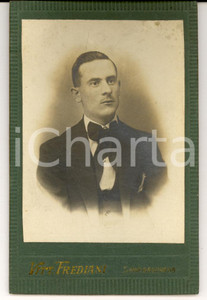 Fotografia d epoca originale 1900 ca GENOVA SAMPIERDARENA Ritratto di Davide MORTARINI Foto FREDIANI 1