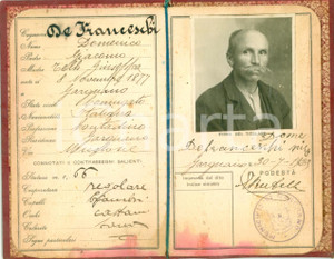 Documento originale, autentico 1929 GARGNANO BS Carta identitÃ  Domenico DE FRANCESCHI con fotografia 1