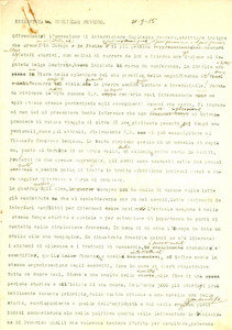 Documento originale, autentico 1915 PALERMO Storico Guglielmo FERRERO In meno di un anno l EUROPA é crollata 1