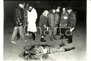 Fotografia d epoca originale 1989 BUCAREST RIVOLUZIONE RUMENA Cadavere agente ucciso negli scontri Foto 1